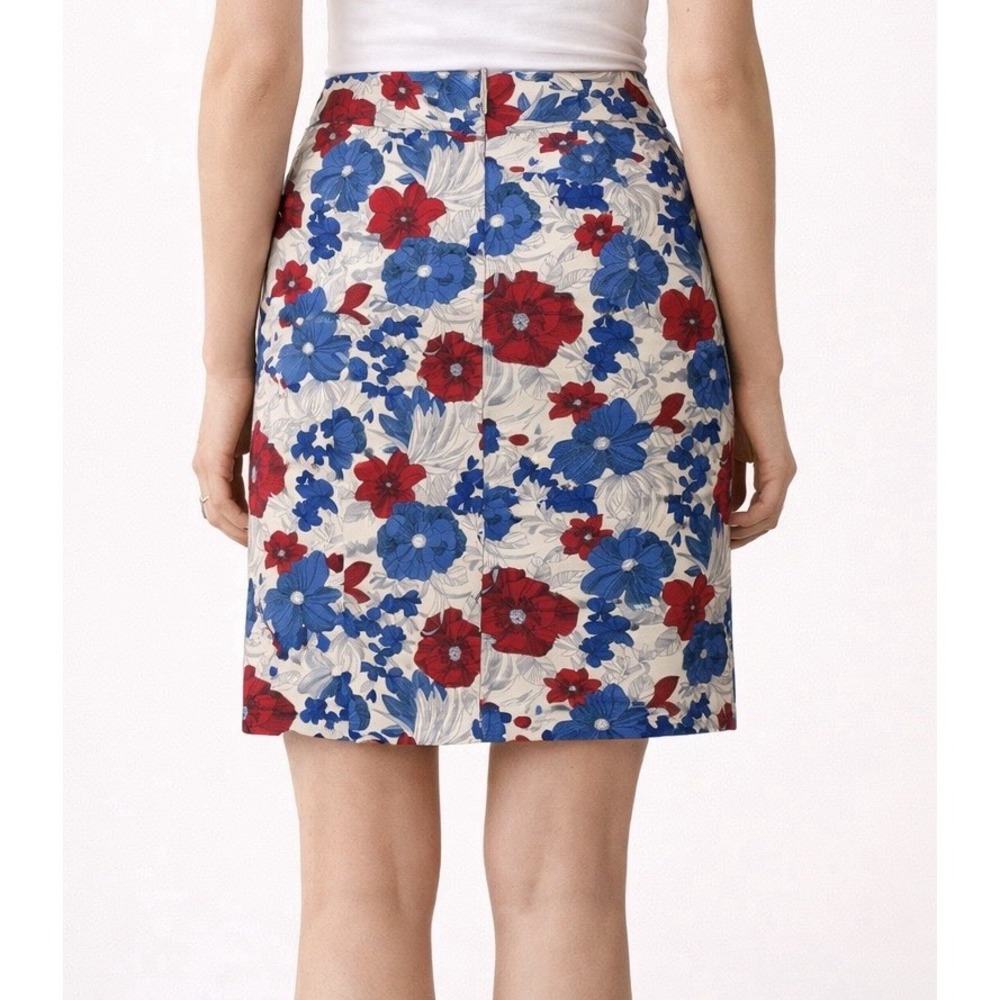 Talbots-Y2K Vtg, Floral Print, Coastal, Nautical, Preppy, Canvas, Skirt. Sz-9/10